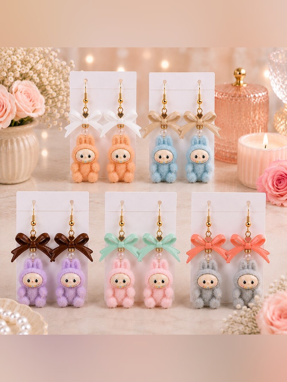 Handmade Mini Labubu Earrings - Picture 4 of 5